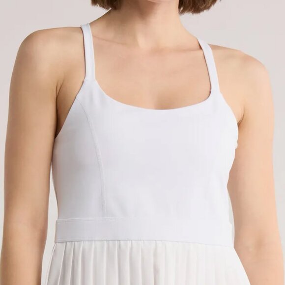 NEW Z by Zella Nordstrom Tiebreak Crossback Pleated Active Dress Large White $99 - Picture 4 of 9